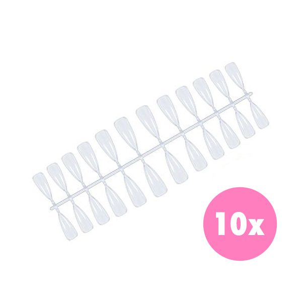 Press-on tipse Stiletto long - clear