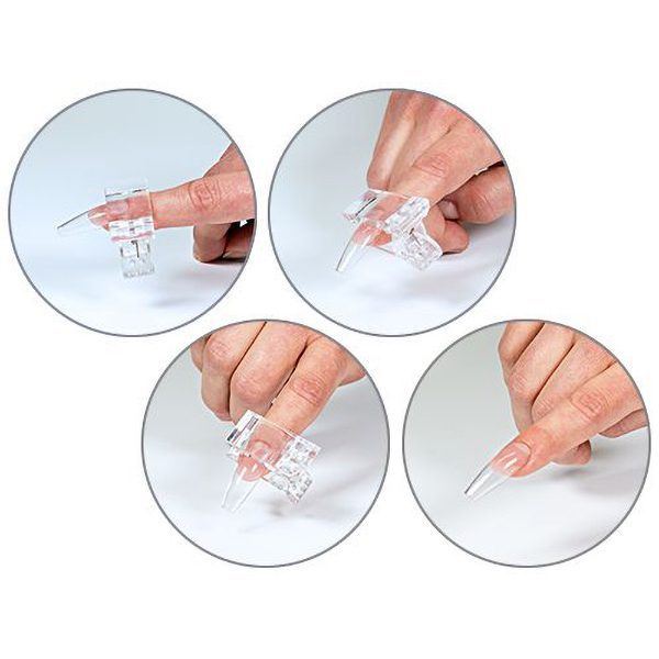 Press-on tipse Stiletto long - clear