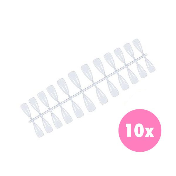 Press-on tipse Almond long - clear