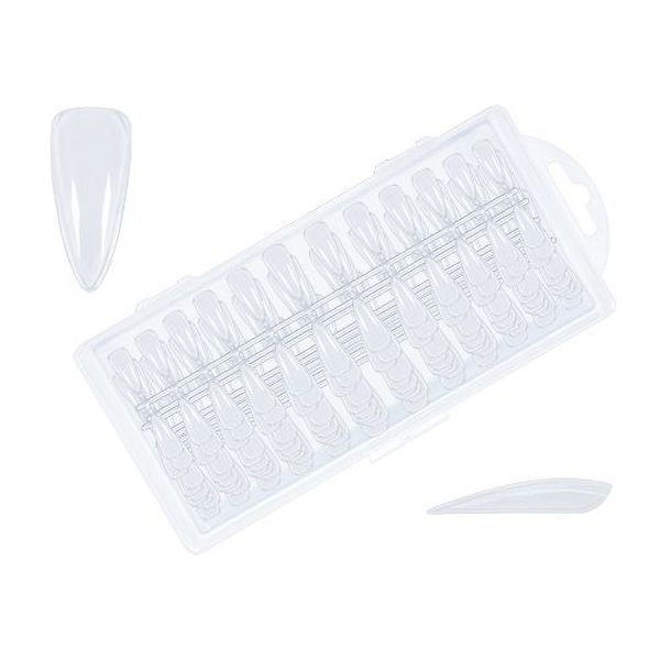Press-on tipse Almond long - clear